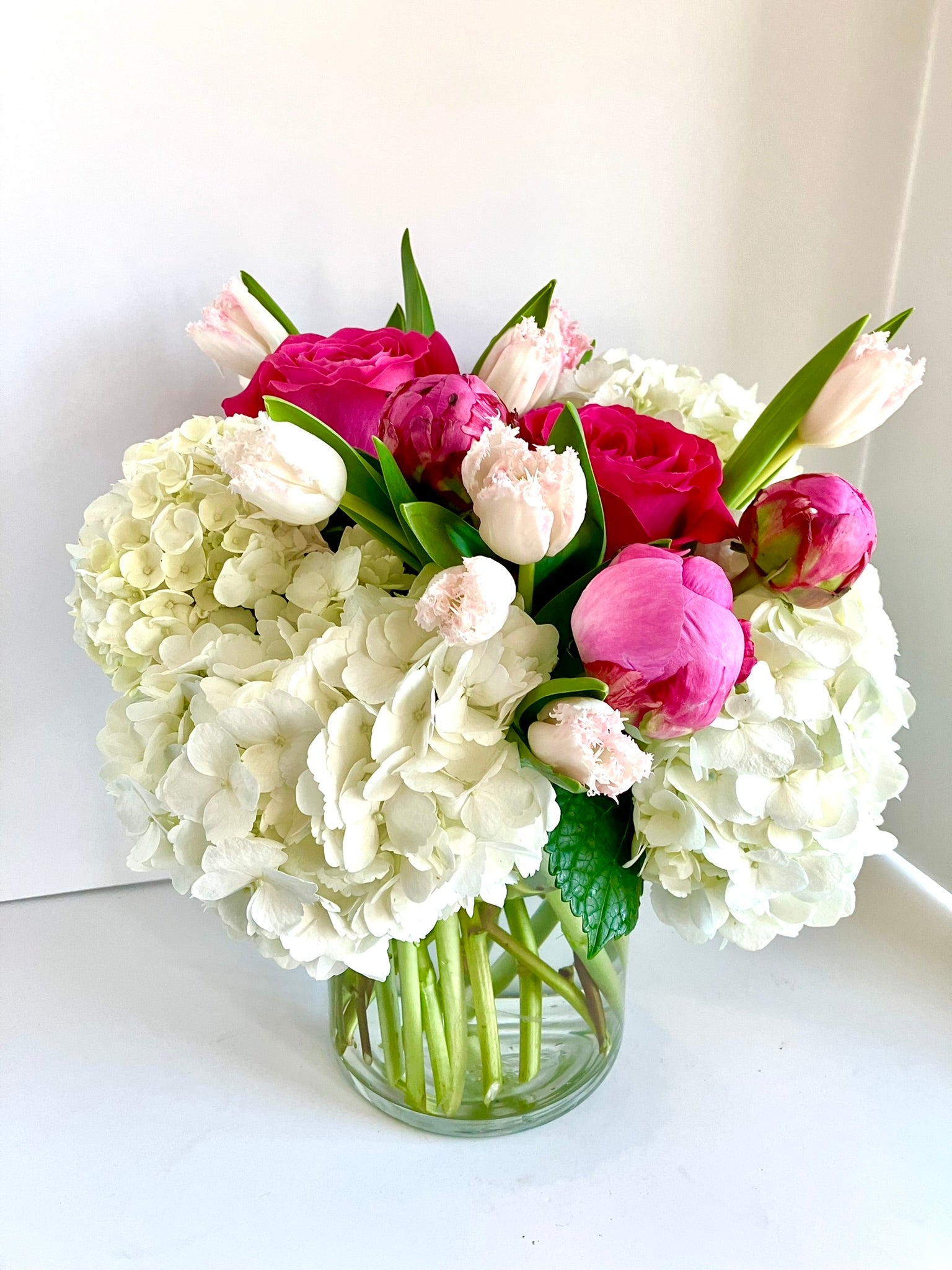 Hydrangeas and Tulips Flowers